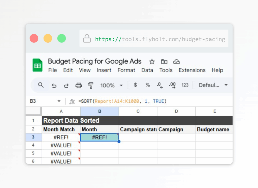 Budget Pacing Template: Step 4